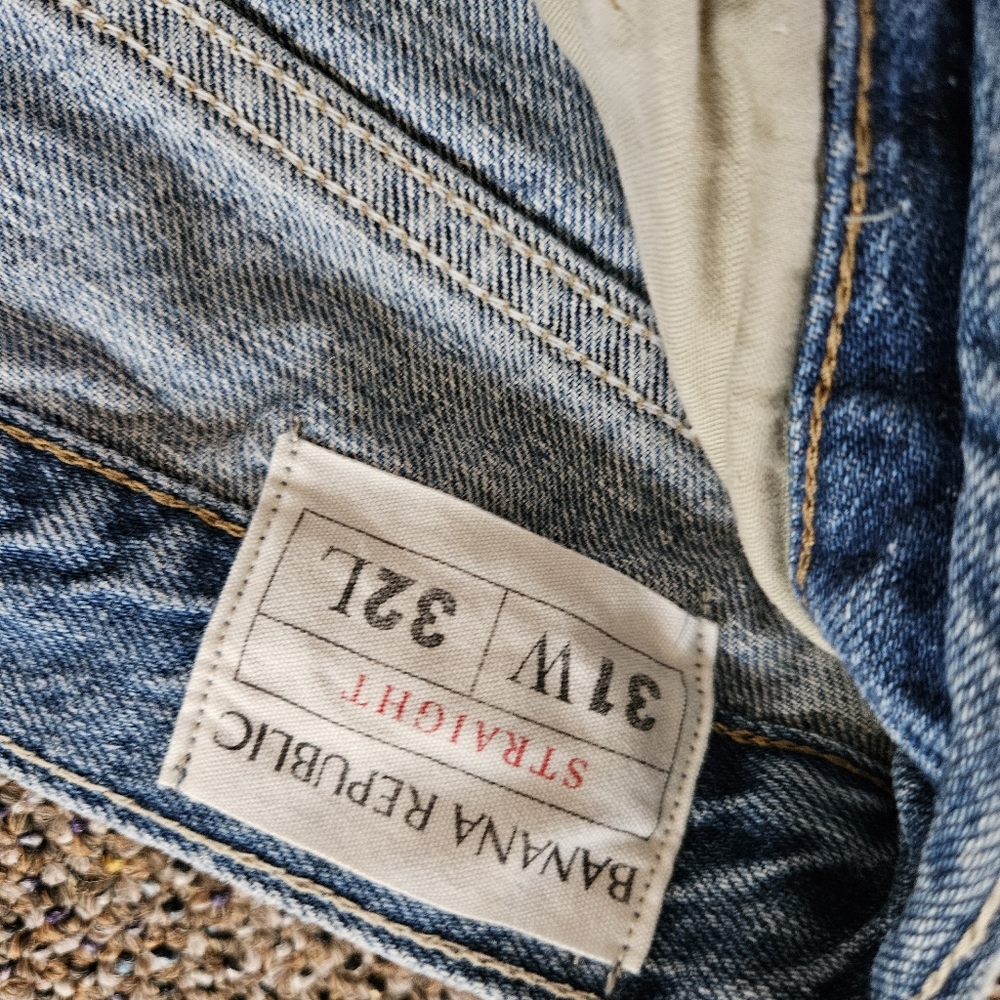 Straight Fit Patchwork Light Wash Denim. - image 3